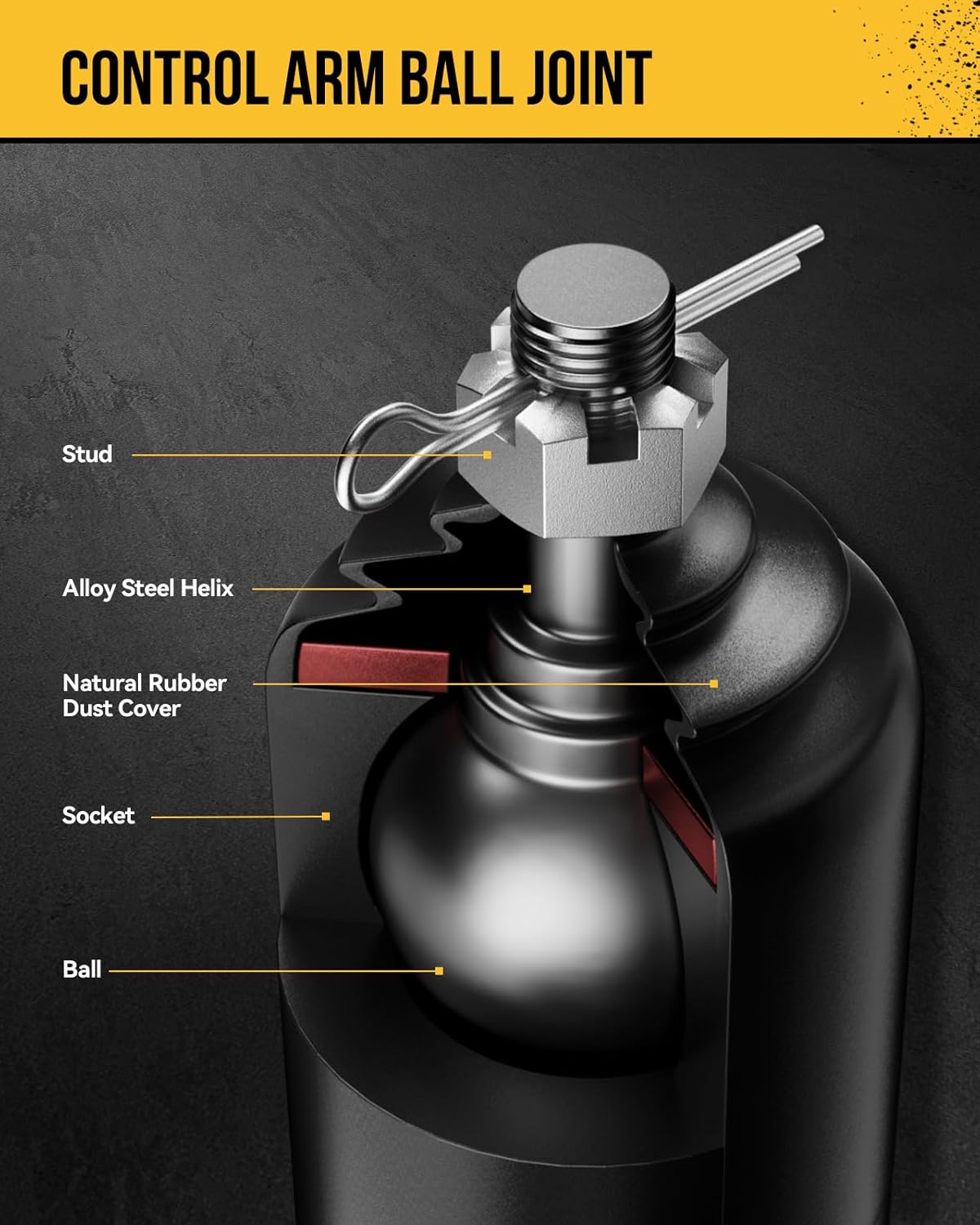 KAC Front Lower Ball Joints Assembly Compatible with Chevy GMC Silverado Sierra Suburban Yukon XL Avalanche 1500 Express Savana 2500 Tahoe Cadillac Escalade ESV EXT Suspension Kit K6541 2pcs