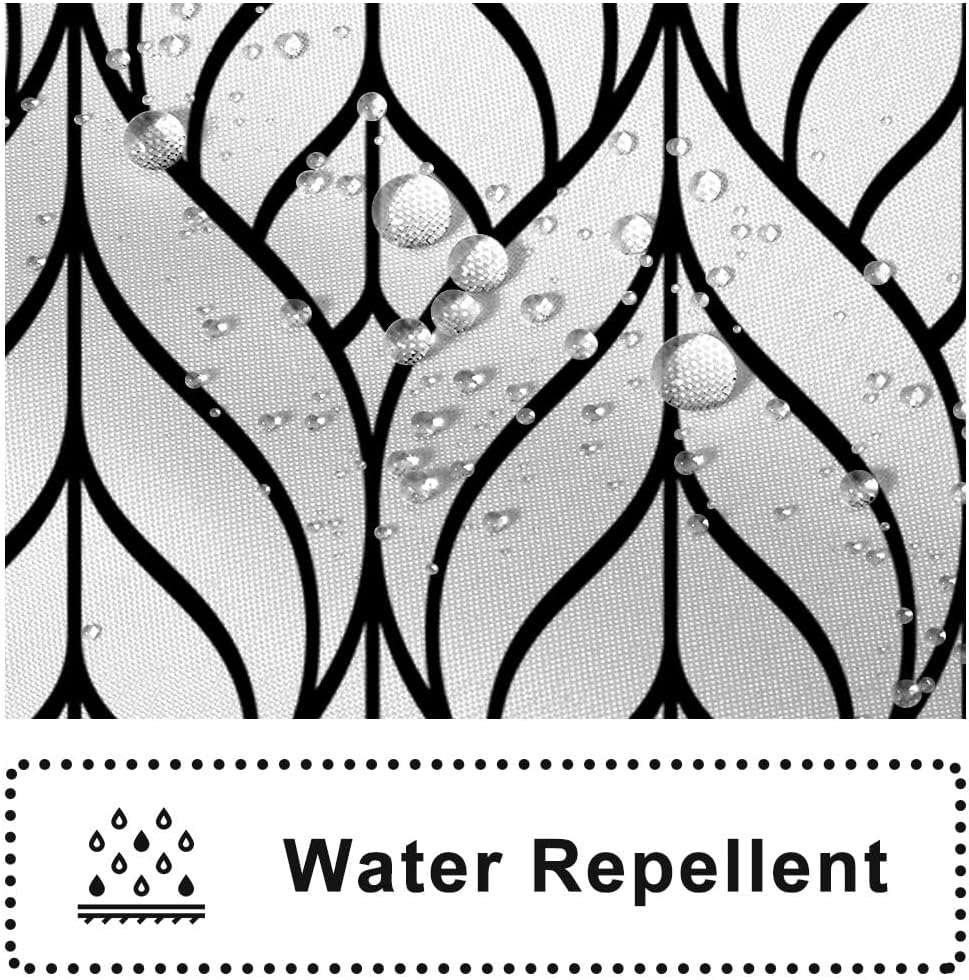 Black and White Shower Curtain, Modern Aesthetic Black Striped Shower Curtain Set for Bathroom Waterproof Polyester Shower Curtain with Hooks, 72x84 Inch