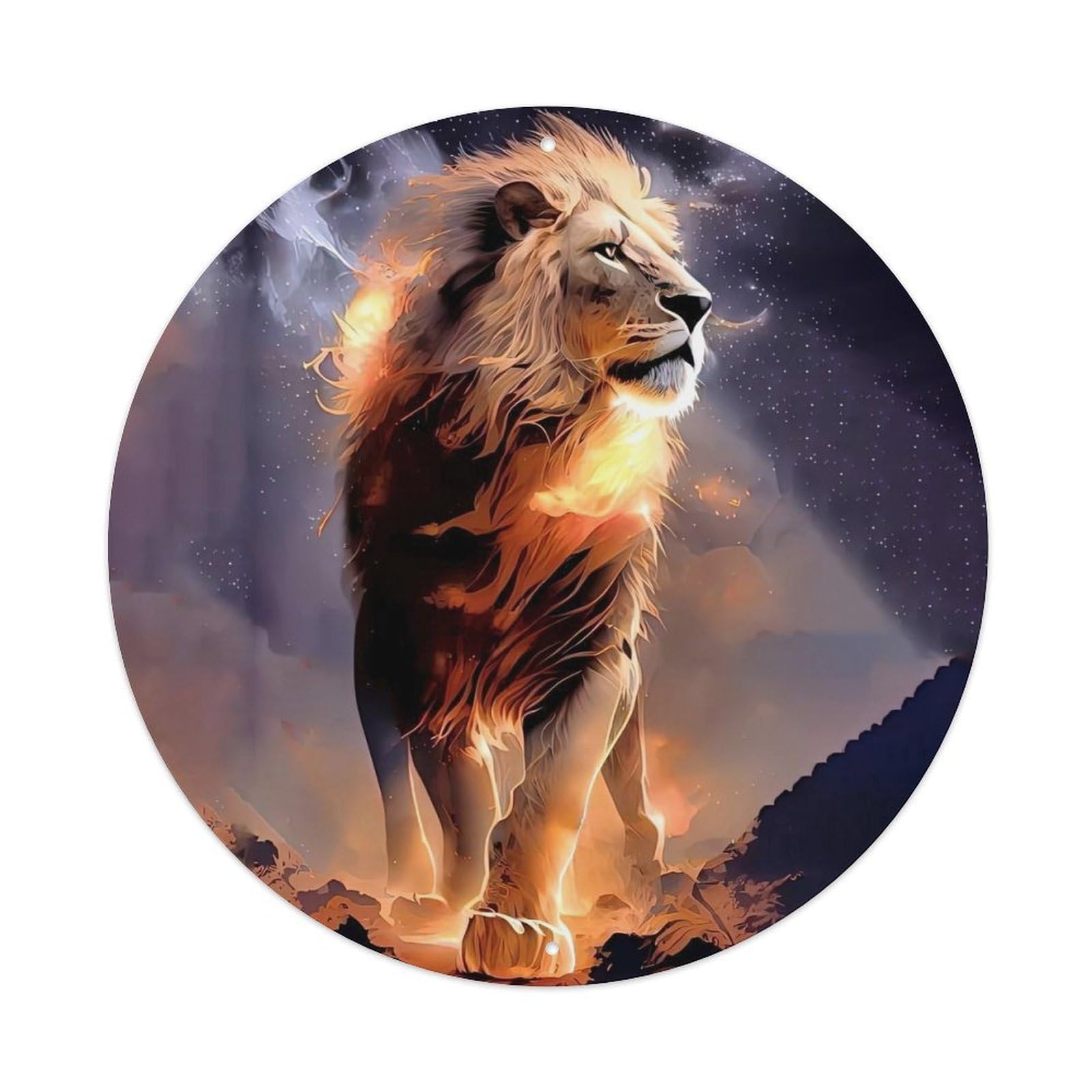Animals Artwork The Giant Lion Vintage Metal Tin Sign Plaque Wall Decor for Cafe, Club Bar, Office, Garden Metal Poster 8x8Inch