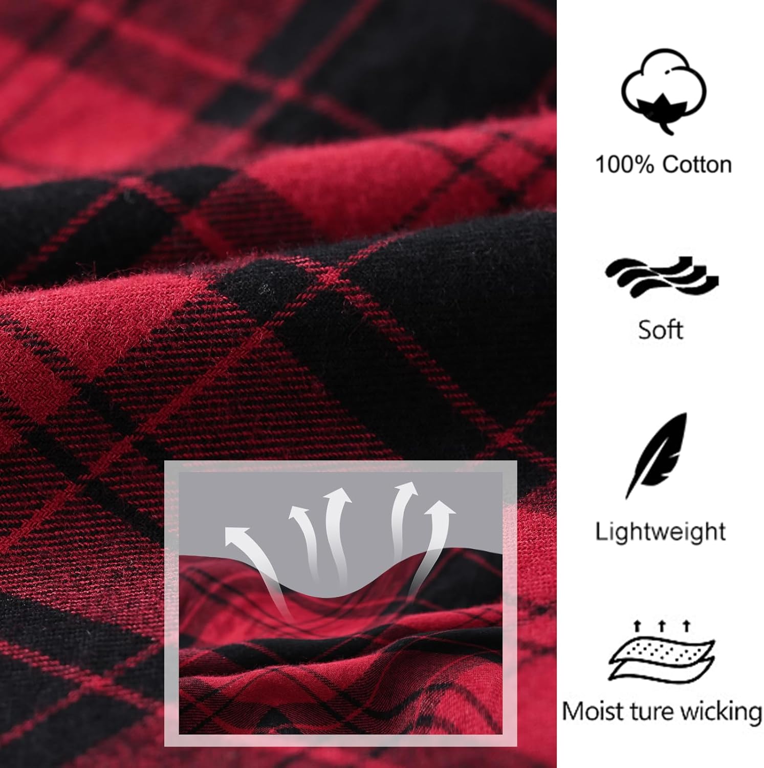 yuyangdpb Men's 3-Pack Woven Pajama Short Cotton Plaid Sleepwear Shorts Button Open Fly with Pockets - Image 3