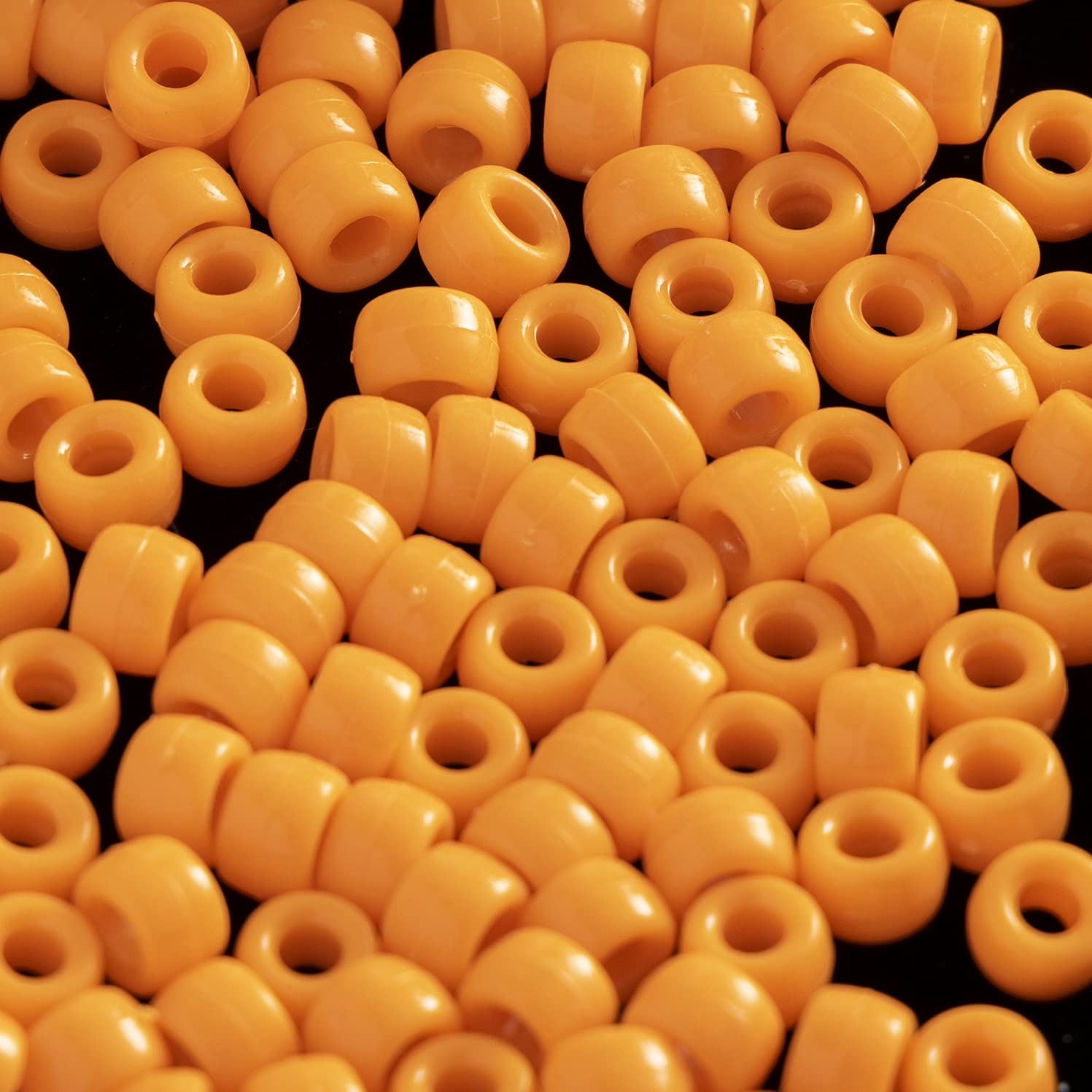 1000 Pcs Acrylic Pony Beads 6x9mm Bulk for Arts Bracelet Necklace Jewelry Making Earring Hair braiding (Orange) - Image 3