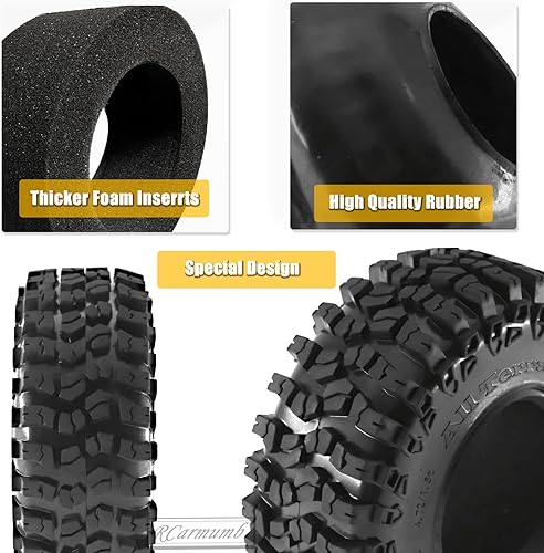 Miniatura 6 de Rcarmumb Beadlock - Llantas y llantas de 2.2 pulgadas para Axial SCX10 Capra Traxxas AMG 6x6TRX4Redcat Gen8 Redcat Everest Gen7 Pro RC Scale Crawler