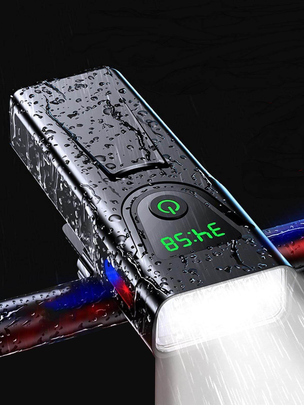 Bike Light USB-C Rechargeable, Super Bright 6-LED Headlight, IPX6 Waterproof, 5 Modes, Front Light for Night Riding, Road & Mountain Biking, Commuters & Kids