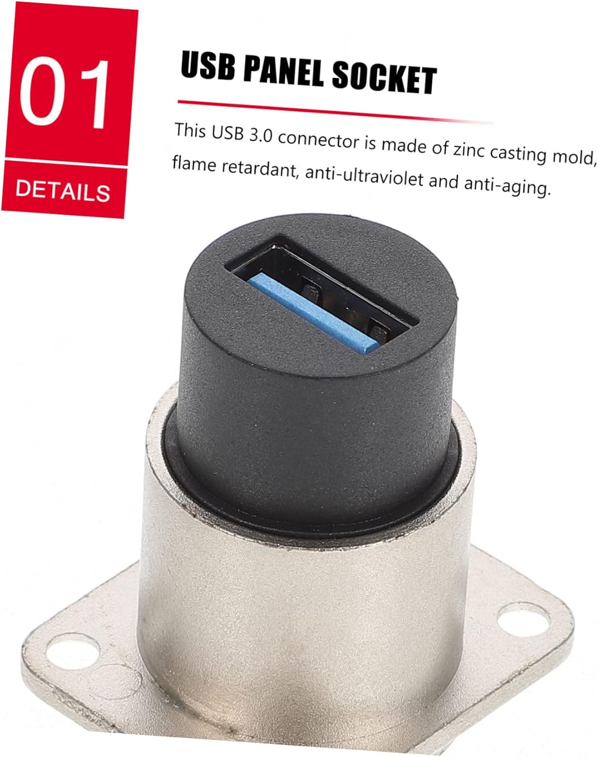 MERRYHAPY 10pcs USB Flush Mount Coupler USB Outlet Plug Female to Female Extension