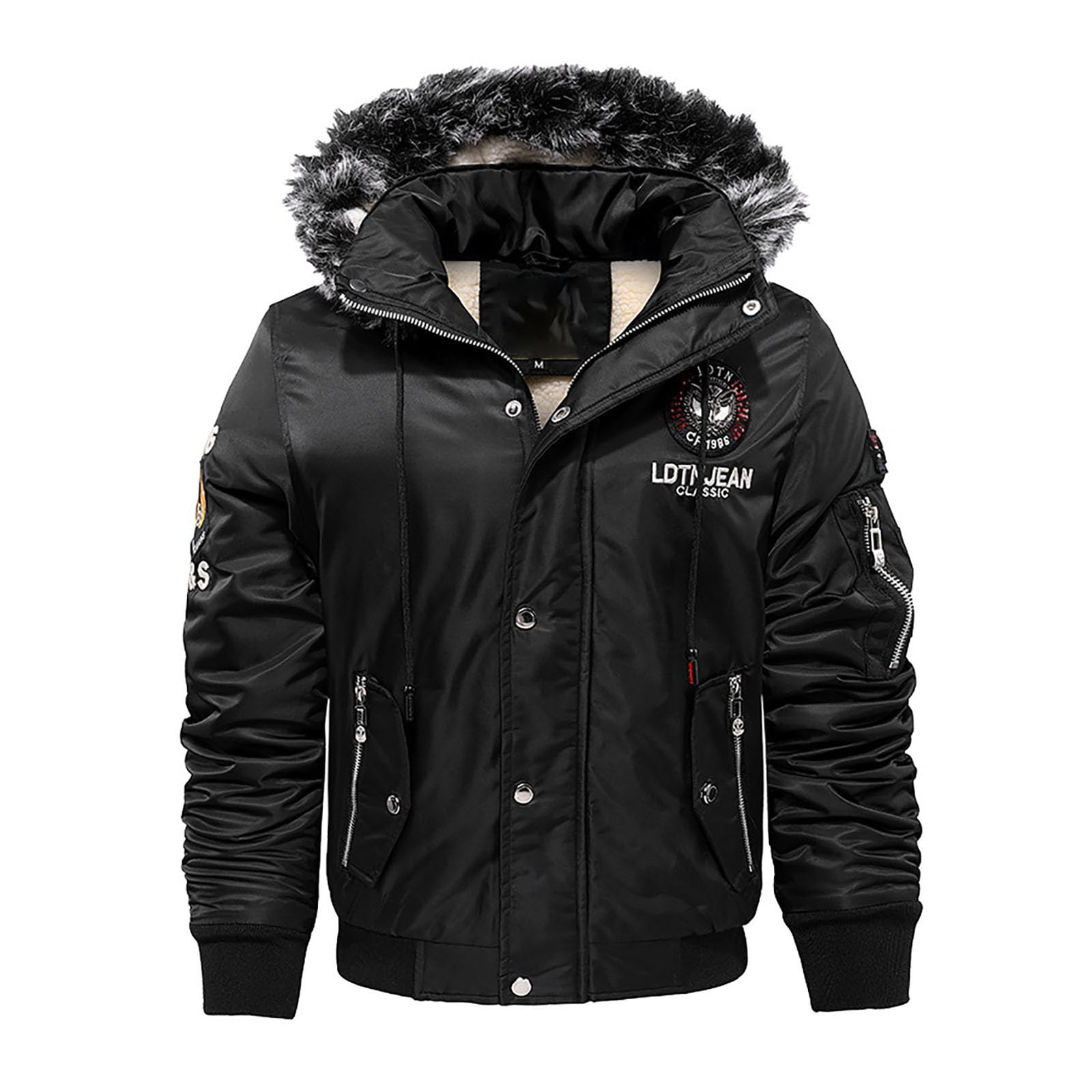 Generisch Zwangsjacke FüR MäNner Herren Winter Winddichte Casual Modische Warme Slim Fit Daunenjacke mit Kapuze