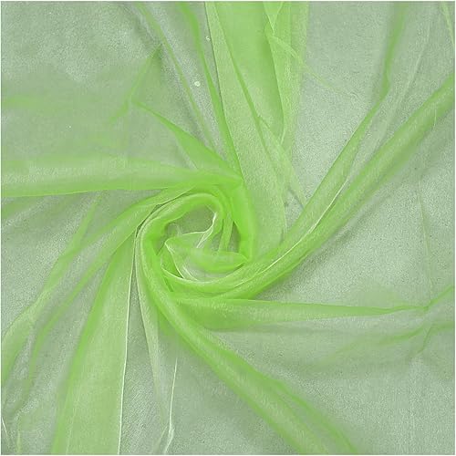 Paquete de 10 yardas de tela de organza transparente para vestidos de boda, moda, manualidades, decoraciones, seda brillante de 44 pulgadas, más de
