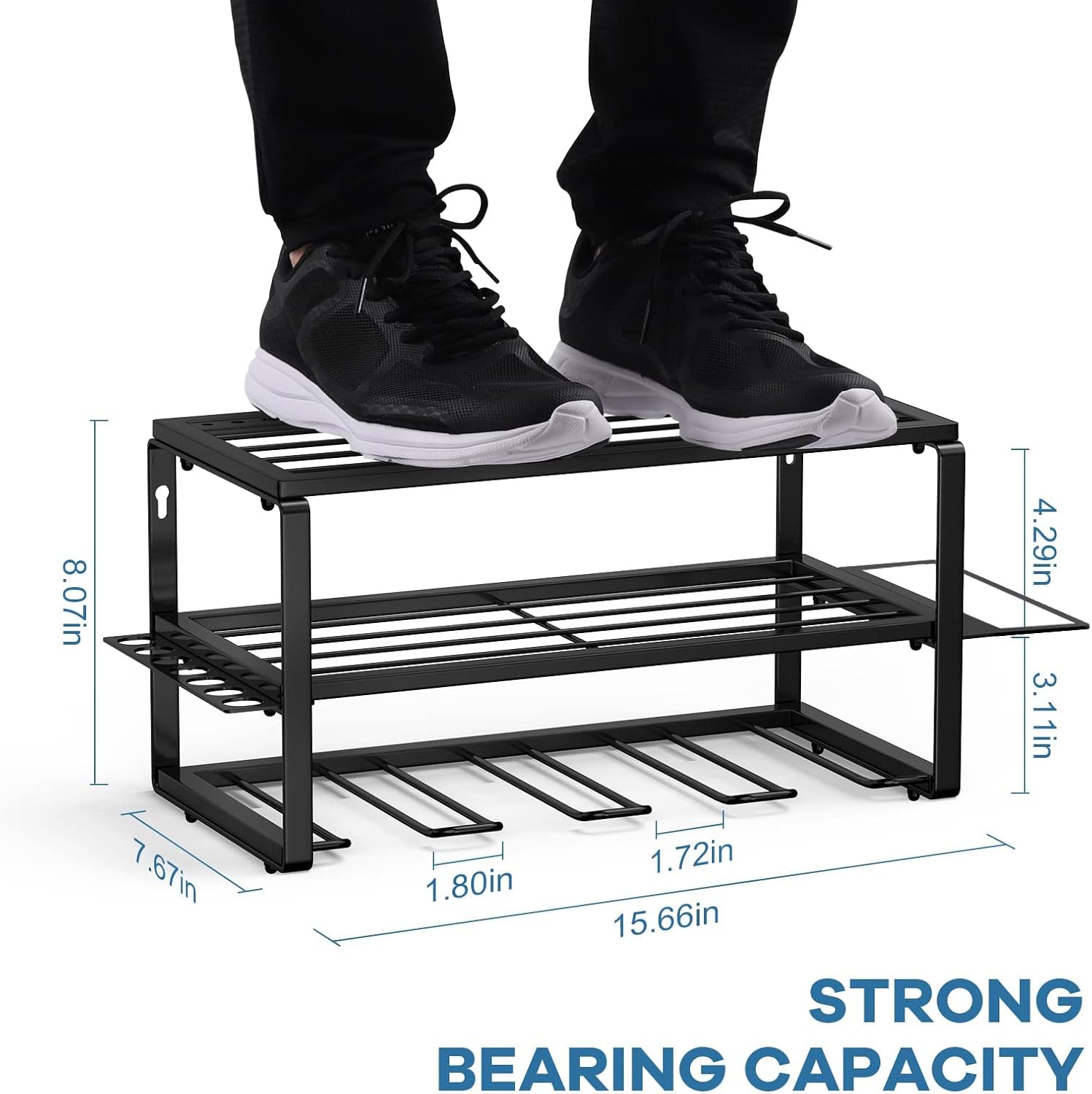 Amoowis Power Tool Organizer, Drill Holder Wall Mount, Heavy Duty Tool Holder, Power Tool Storage Rack, Cordless Tool Organizer, Garage Organization and Storage, Utility Racks Tool Shelf with Hangers : Tools & Home Improvement