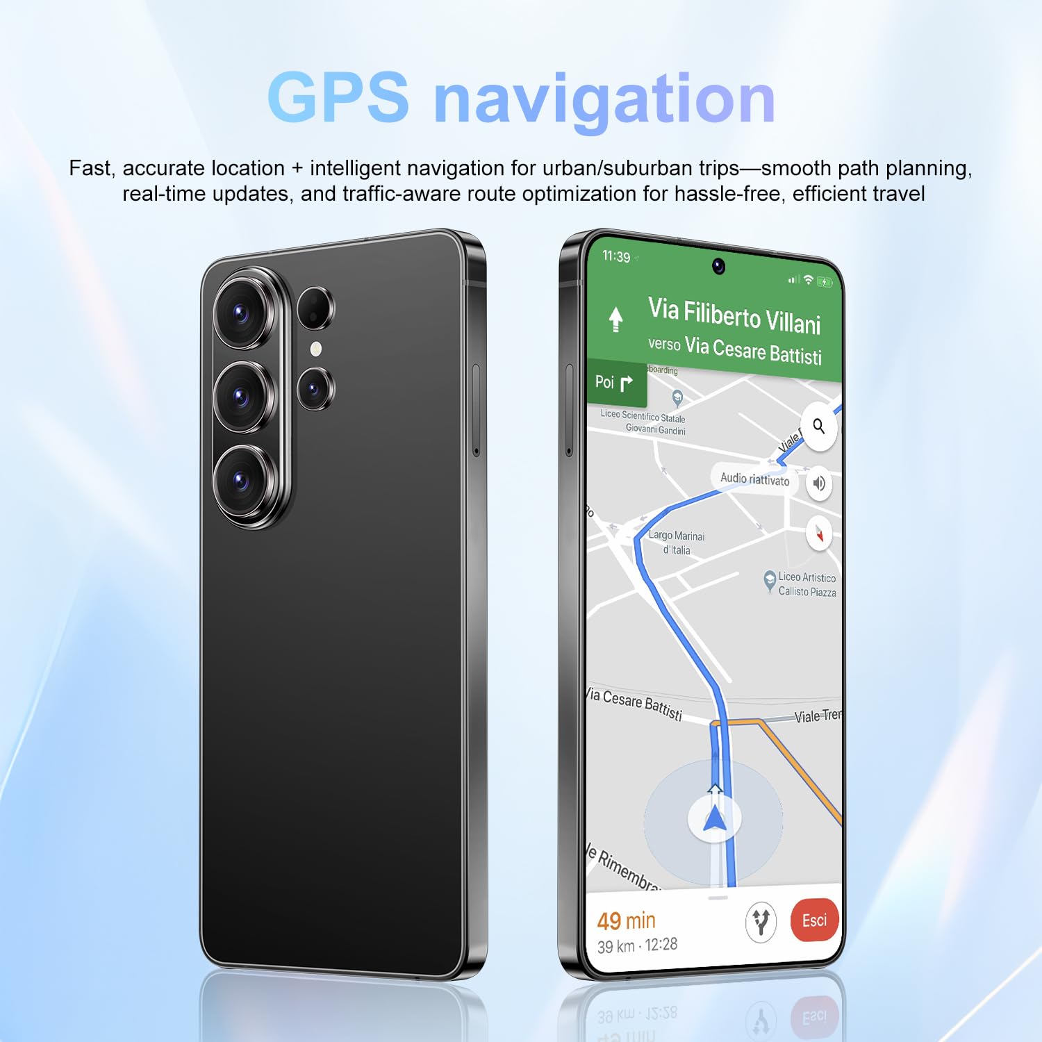 Smartphone S26 Ultra 5G versione globale, 16 GB di RAM, 1 TB di ROM, Snapdragon 8 gen3 (12 core), telefono cellulare con schermo intero HD originale da 7,3 pollici con stilo esterno,Gray-1TB