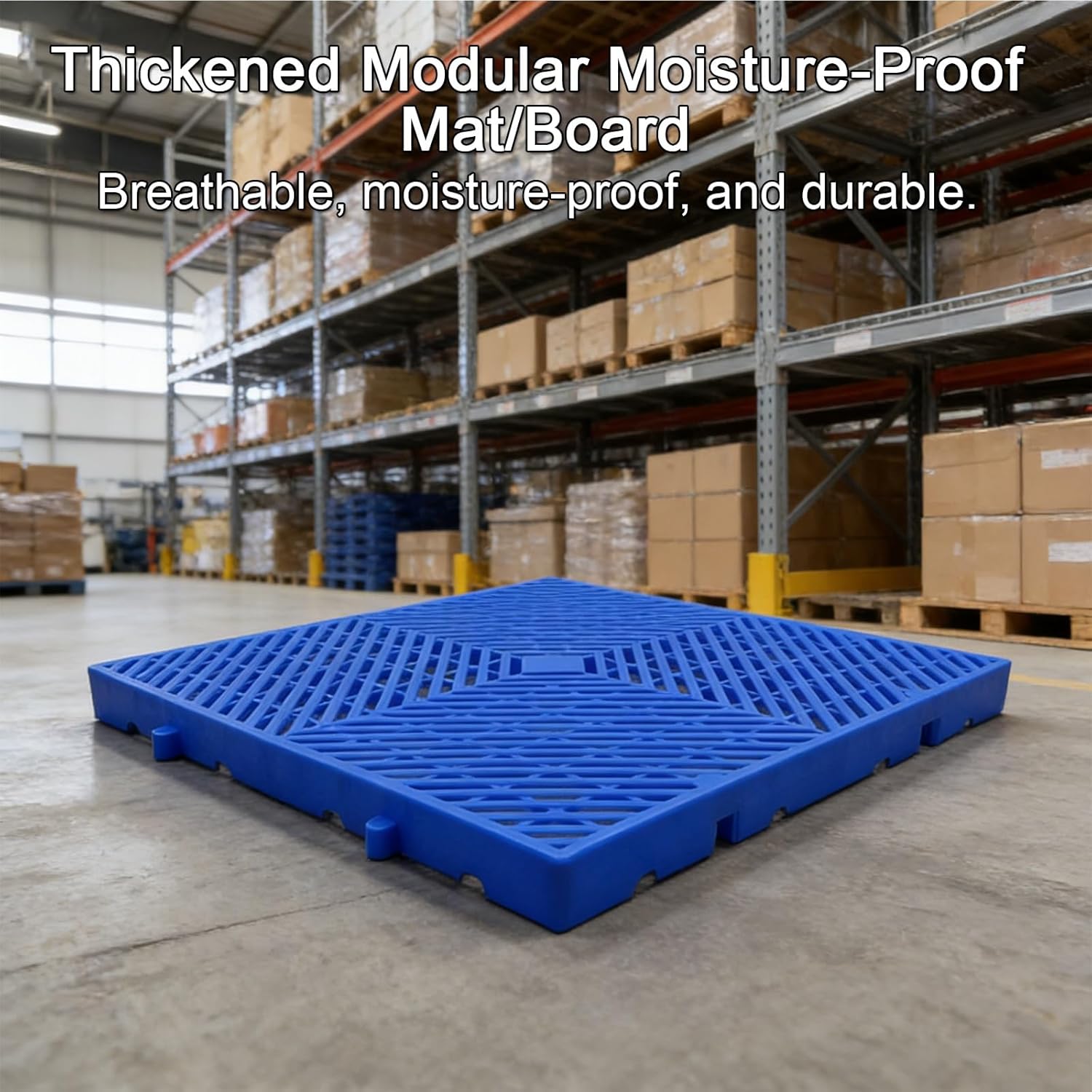 Interlocking Pallet, Plastic Pallets, Modular, Interlockings, Anti Slip Panels, Waterproof and Ventilated, Suitable for Warehouses and Supermarkets(60x60x5cm/24x24x2in)