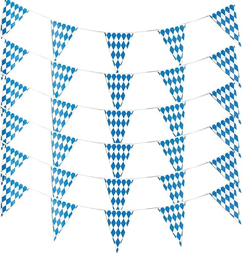 Alpurple 197 Feet Oktoberfest Bavarian Flag - 6 Packs Pennant