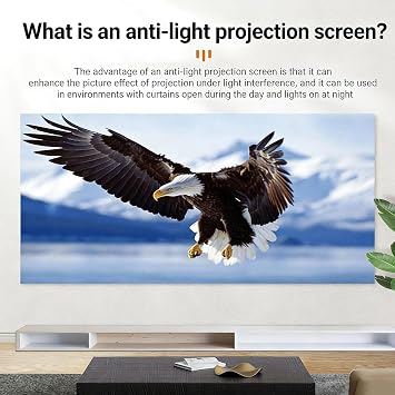 Reflectivity Metal Projector Screen 16: 9 Easy Setup for Home Bright Projection Screen