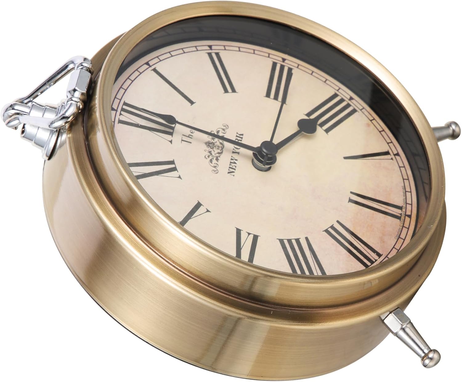 Retro Metal Alarm Clock Battery Operated Vintage Decorative Analog Clock for Bedroom Heavy Sleepers Desk Home Décor