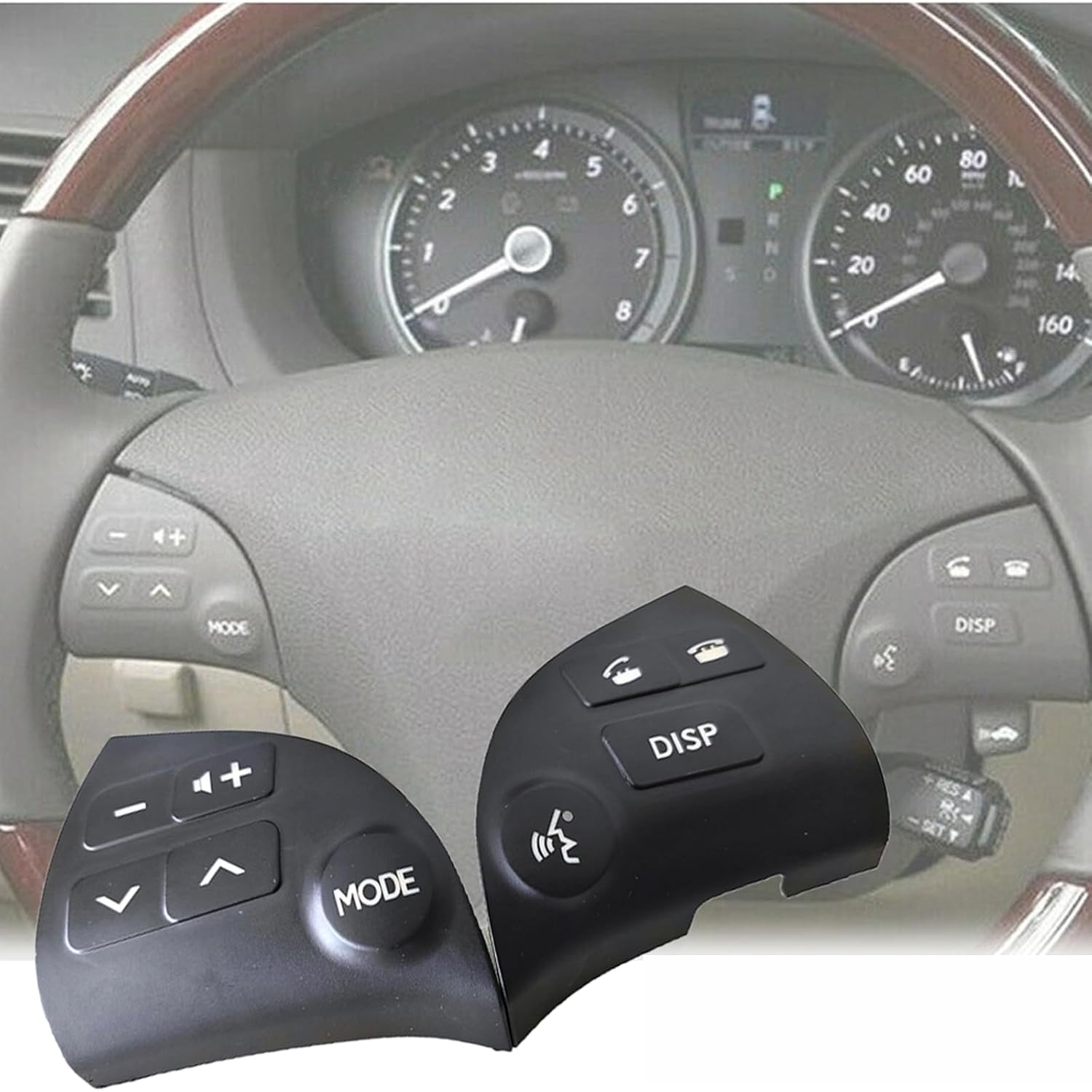 2Pcs Steering Wheel Volume Control Switch Button Cover Fit for Lexus ES350 2006 2007 2008 2009 2010 2011 2012 84250-33190-C0