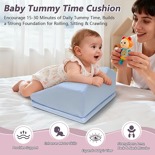 Miniatura 4 de Almohada para el tiempo de barriga, alivio de cólicos y gases para recién nacidos, apoyo para el tiempo de barriga para bebés, apoyo de hombro,