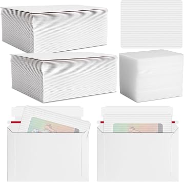 Faccito 400 Pcs Trading Card Shipping Set 4'' x 6'' Card Envelopes and Shipping Protector Bulk Self Seal Rigid Mailers for TCG Sports Cards Mailing Supplies White