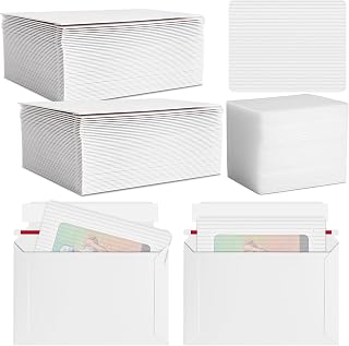 100 Pcs Trading Card Shipping Supplies, Envelopes and Protector Kit, White