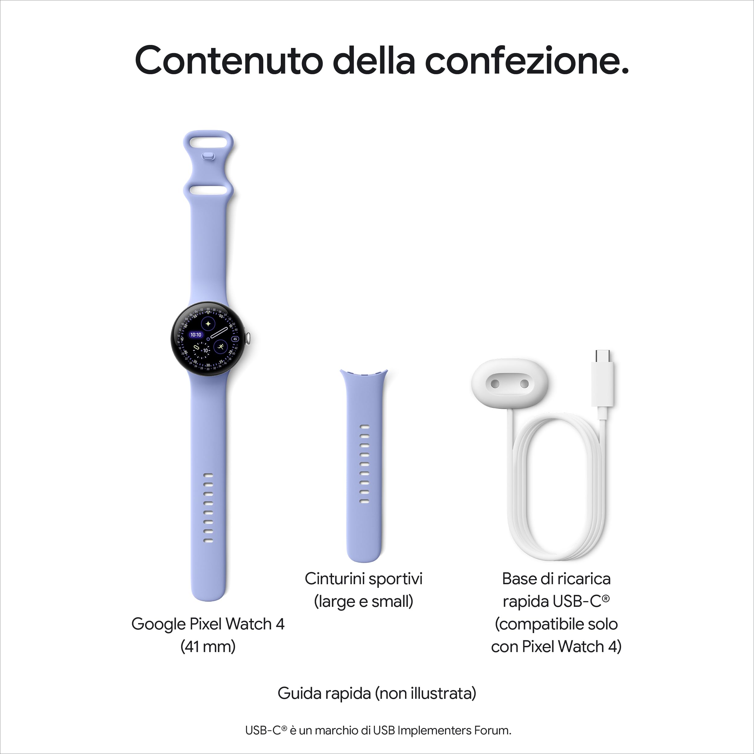 Google Pixel Watch 4 (41 mm) - Smartwatch Android con tracker per fitness e benessere, e assistente virtuale Gemini - Cassa in alluminio nero opaco - Cinturino sportivo nero ossidiana - Wi-Fi