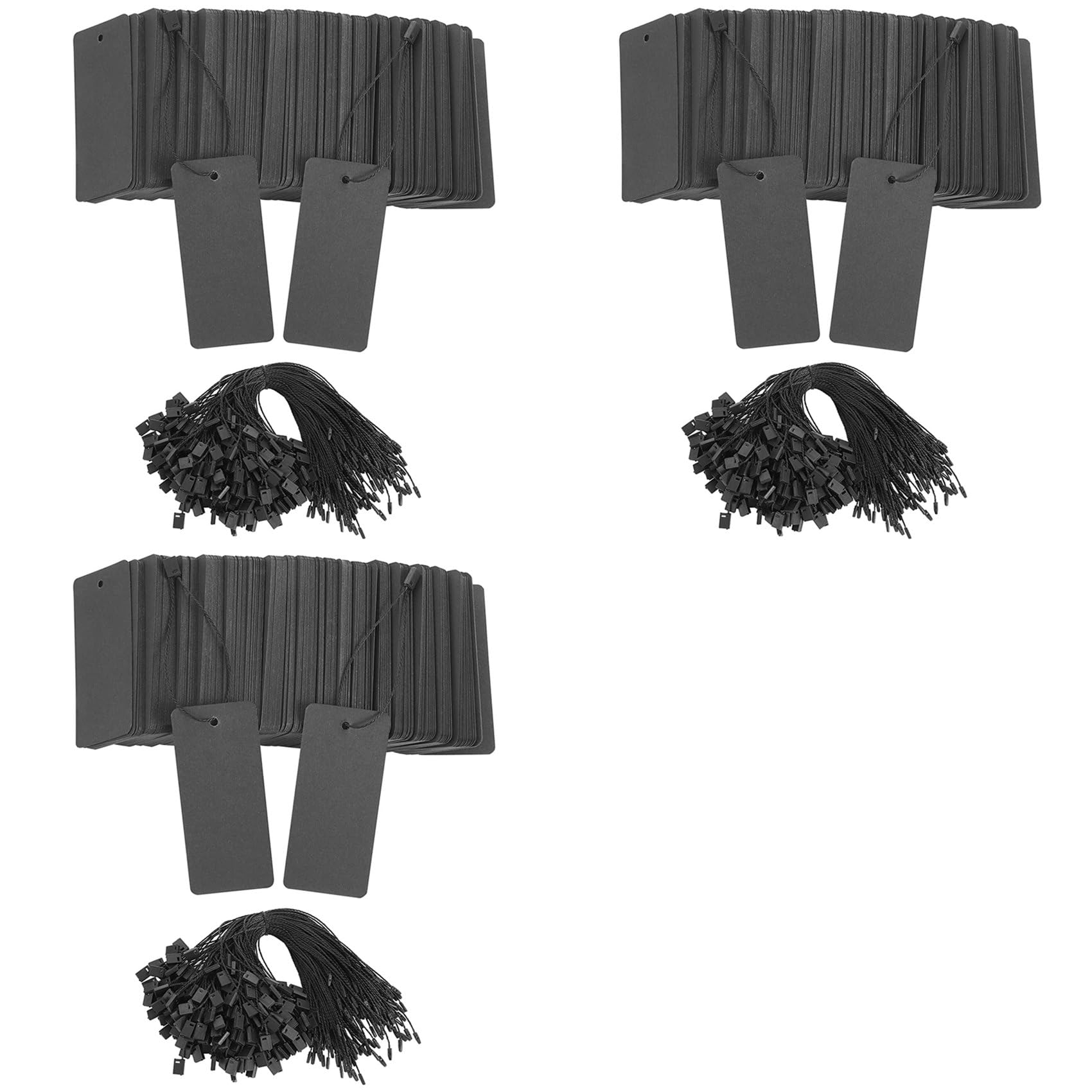 Juego de 1200 Etiquetas de Precio Negras con Etiquetas de Regalo con Imperdibles Etiquetas de Ropa Personalizadas Etiquetas Colgantes de Papel Negro