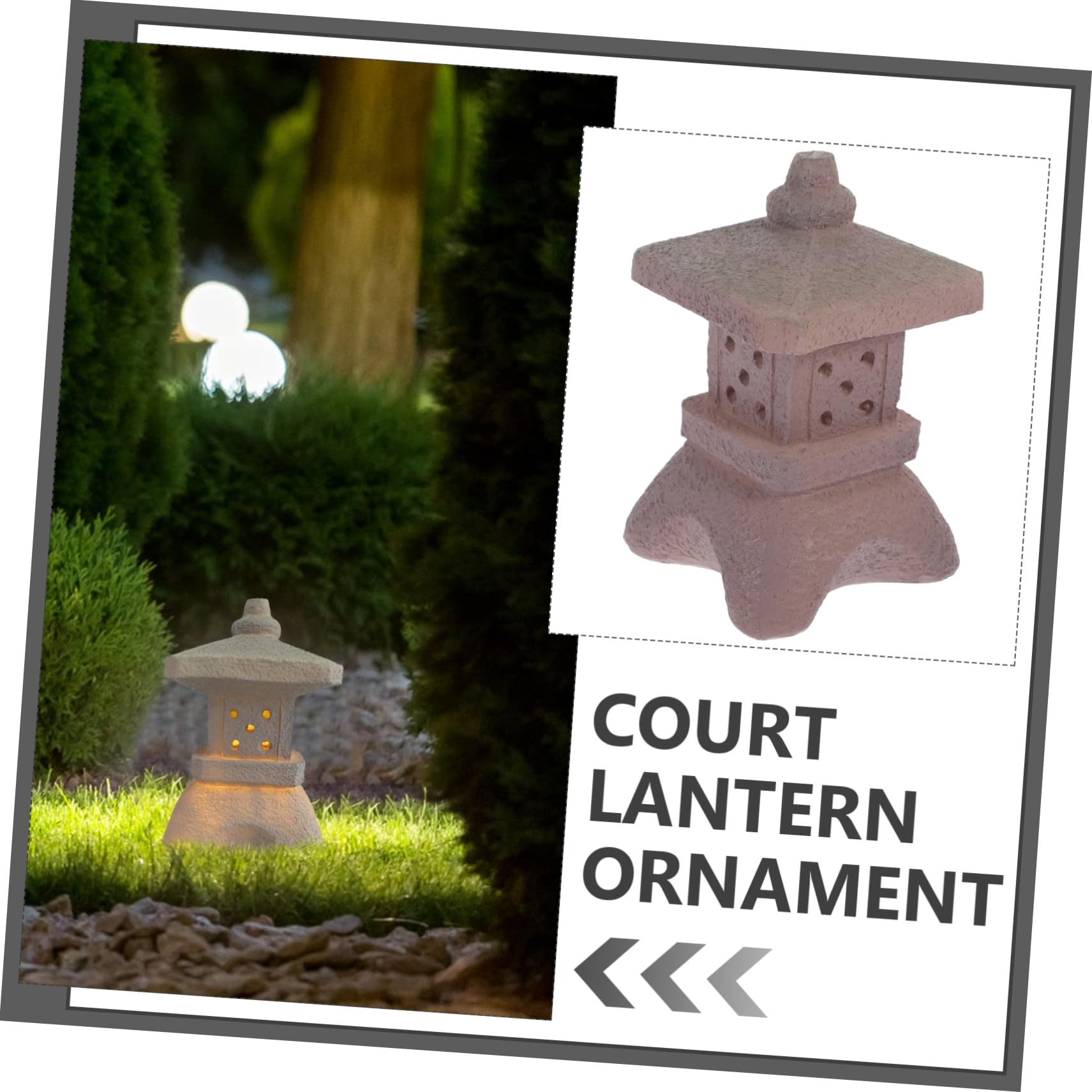 Lanterna Solare da Esterno in Resina, Ornamento Cortile