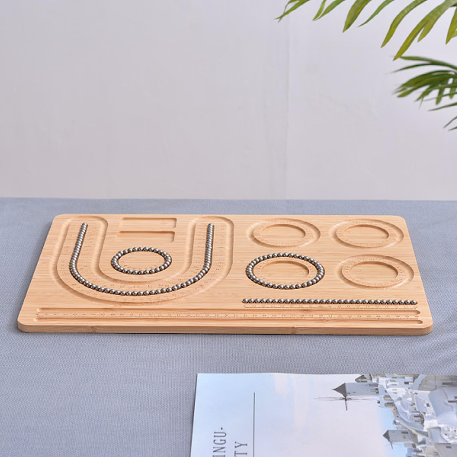 BERULL Tavole di Perline di bambù per Creazione di Gioielli con Dimensioni Incise E Scanalature per Riporre, Vassoio per Creazione di Braccialetti per Braccialetti, Collane, Design Fai-da-Te