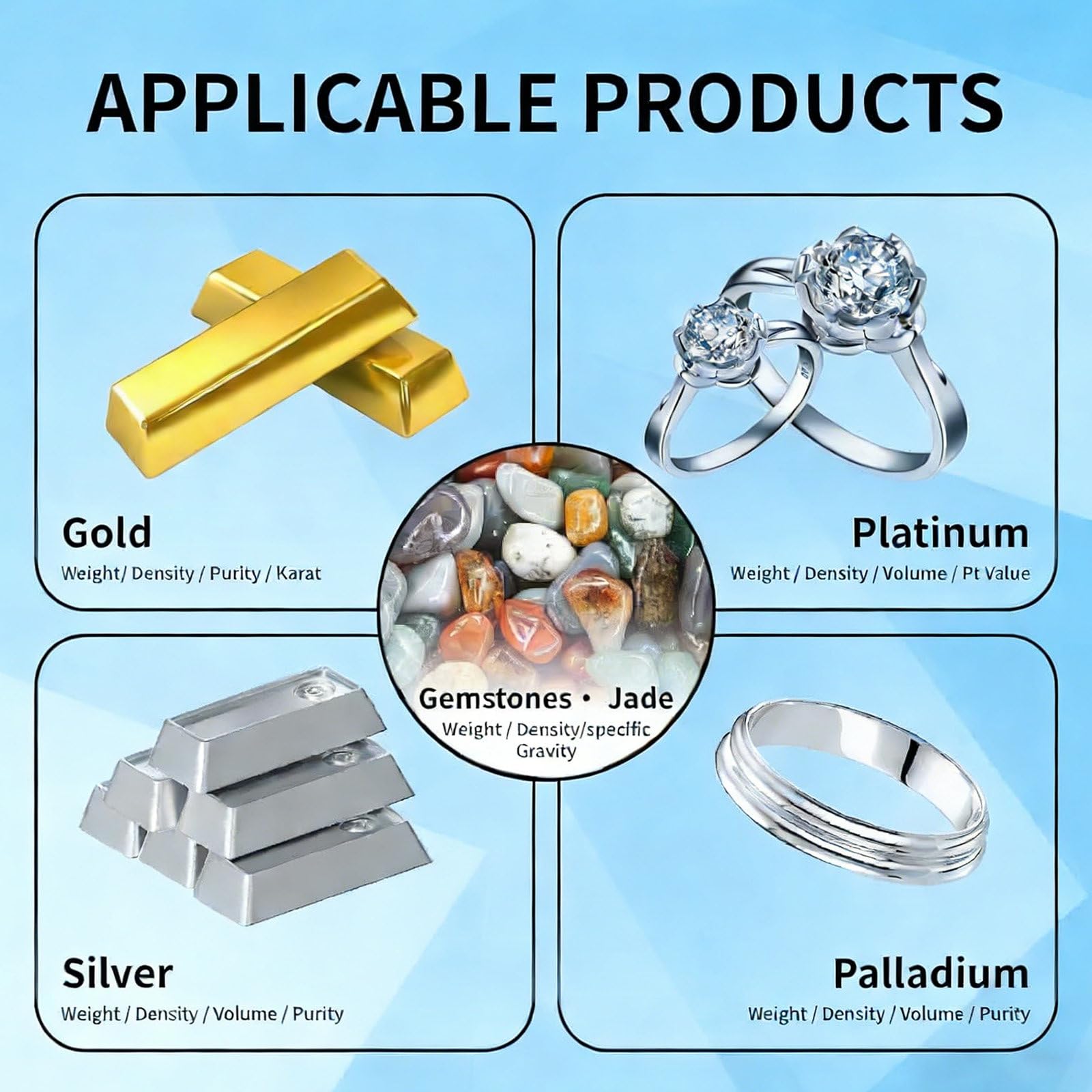 Goldreinheits-Analysegerät, Gold-K-Wert-Tester, Auflösung 0,001 g/cm³, Testgerät für K-Gold, Silber, Laborgenaue Messung für Juweliere Und Pfandhäuser MDJ-1200K