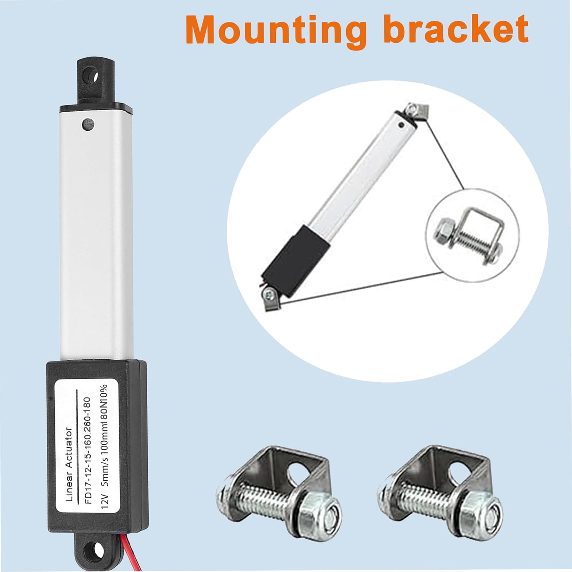 4" Stroke 12V Mini Linear Actuator,180N Waterproof Mini Electric Actuator — Amazon image 6