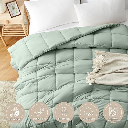 Vista 71 de Homelike Moment - Edredón tamaño king, inserto de edredón, plumón alternativo, ligero, acolchado, suave, para todas las estaciones, beige