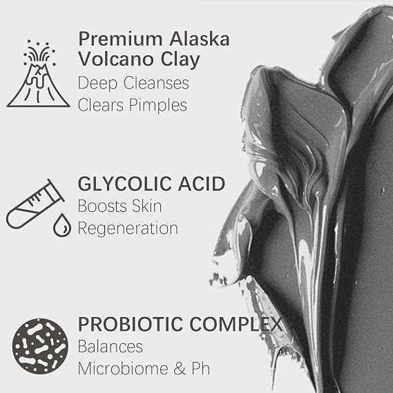 Collagen Clay Stick, Deep Cleansing Pore Clay Mask with Glycolic Acid & Probiotics Gentle Mud Mask for Blackhead Removal Oil Control & Exfoliation Easy Apply Solid Face Mask, 2 * 40g