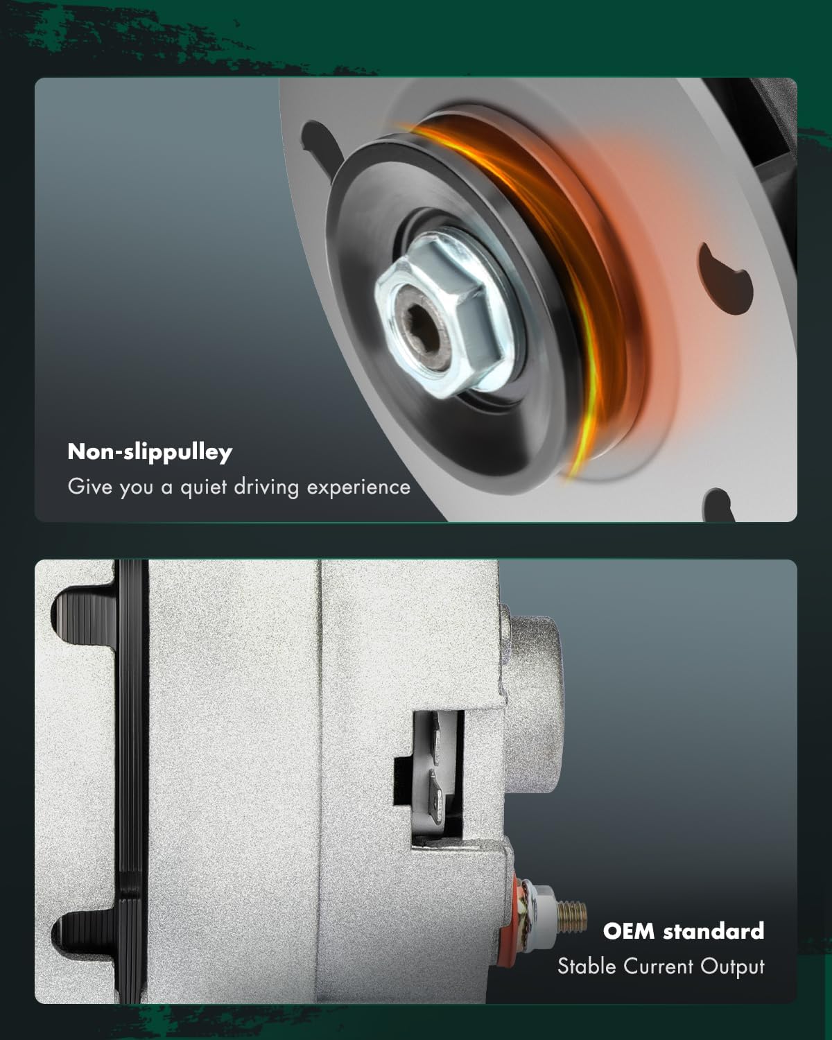 SCITOO 94 Amp One Wire Alternator Fits for Delco 12SI - High Output 12V 1-Wire w/ 1-Groove Pulley - Replaces OEM 7272-12 7273-12 7294-12