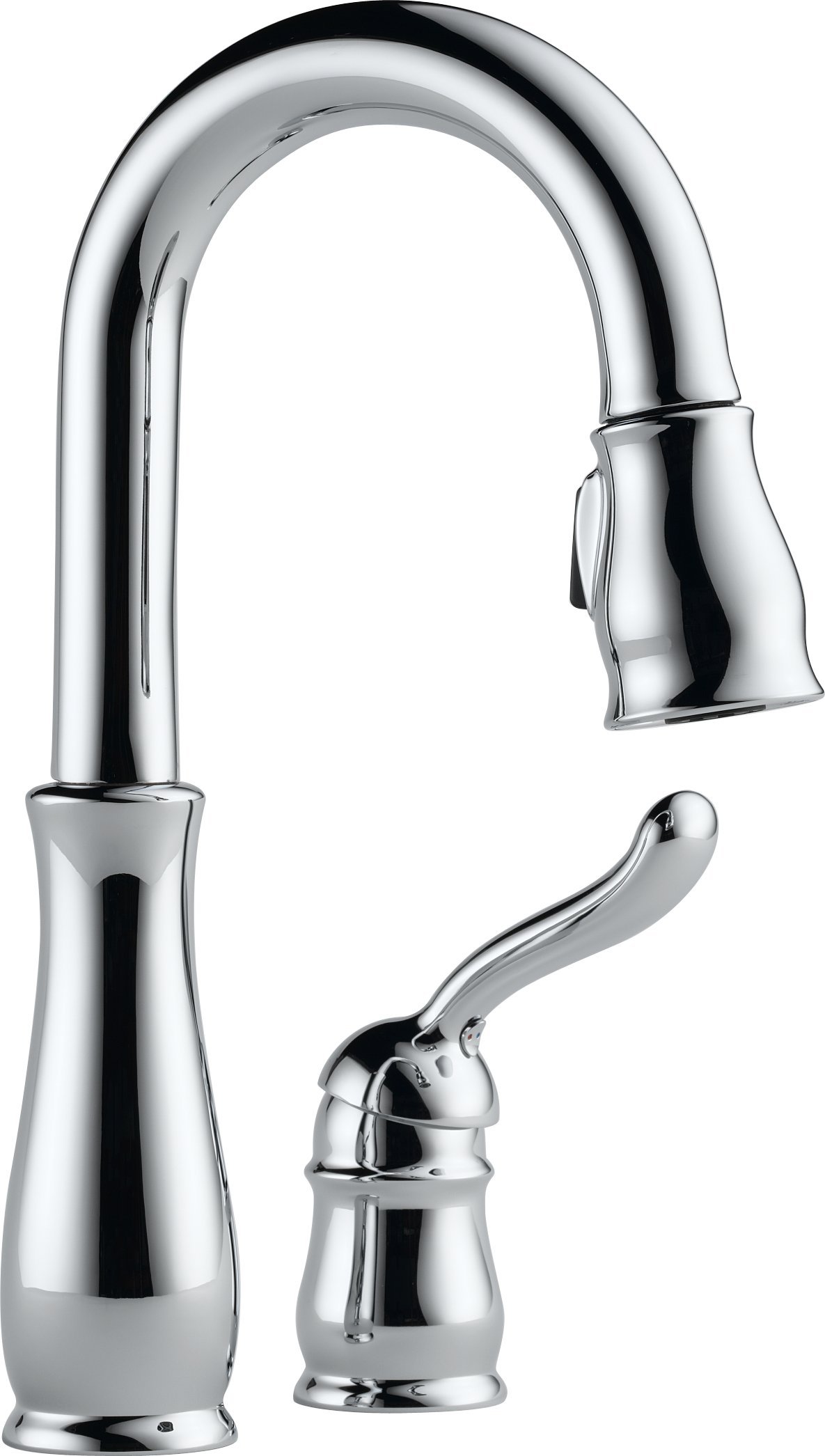 Delta Faucet Leland Chrome Bar Faucet with Pull Down Sprayer, Chrome Bar Sink Faucet, Wet Bar Faucets Single Hole, Prep Sink Faucet, Faucet for Bar Sink, Chrome 9978-DST