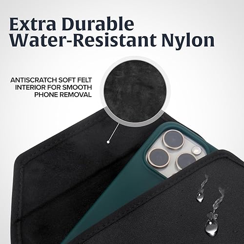 Miniatura 5 de Turtleback Belt Clip Case Designed for iPhone 14 Pro Max, 14 Plus, 12 & 13 Pro Max Belt Holster Black Nylon Pouch with Heavy Duty Rotating Belt