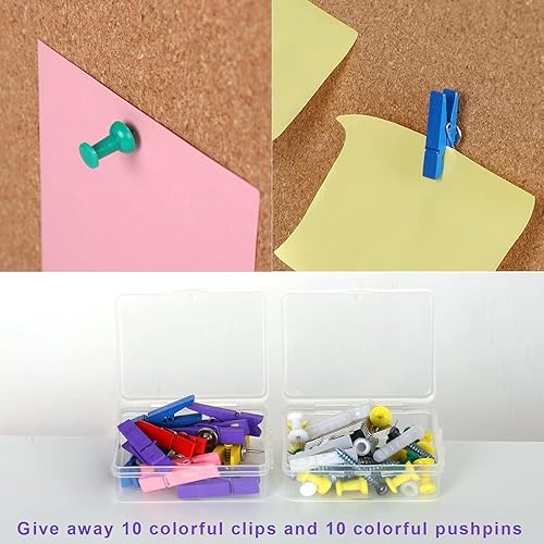 Miniatura 5 de WAYHOUL Tablón de anuncios de corcho para paredes, tablero hexagonal de 12 pulgada de grosor para paredes con marco, corchos pequeños blancos con 10