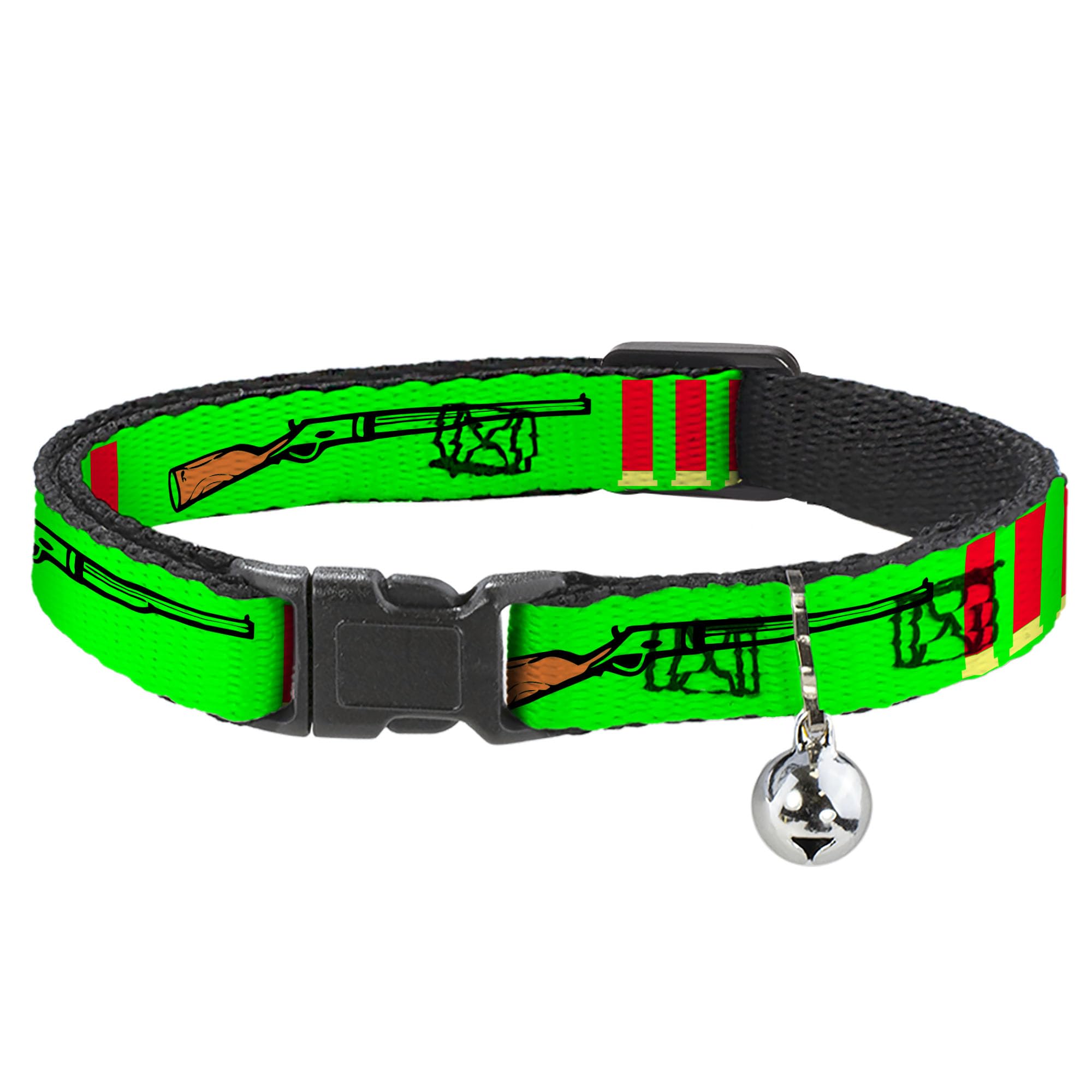 Collar de gato Breakaway Buckle-Down verde accesorio para mascotas con cierre de seguridad