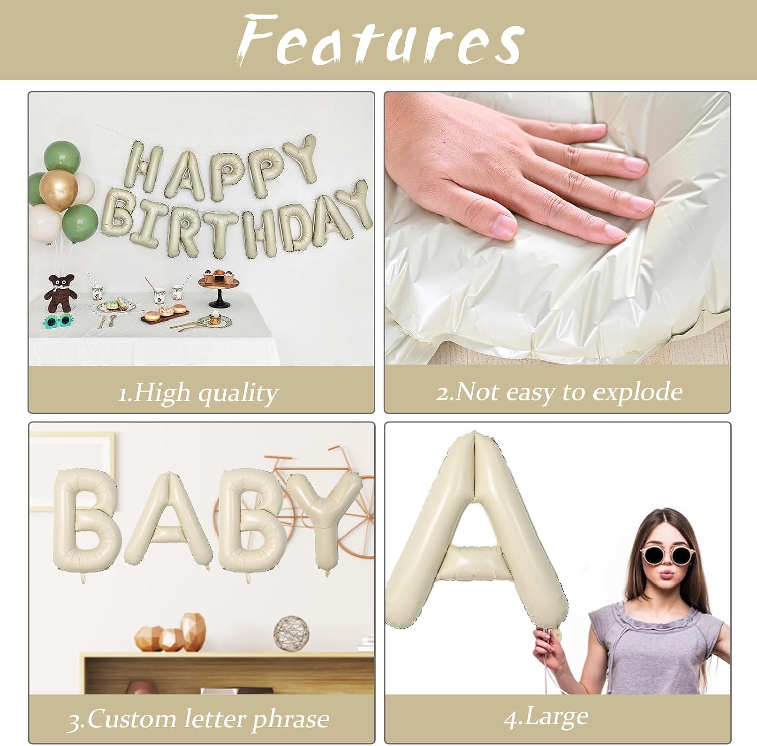Balloon Pump Electric with 40 Inch Cream Letter K Balloons, 3-in-1 Portable Electric Air Pump for Balloons, Dual Nozzle Balloon Blower Machine for Latex 260q Foil Balloon for Party Decoration image 5