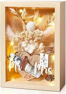 Liebes Geschenk Für Sie Und Ihn, Romantisches Geldgeschenk Geschenke Für Frau Und Mann, inklusive Ewige Blumen, Holzbox, Kunststoff Reagenzglas, Lichterketten, Schlüssel Geschenkbox