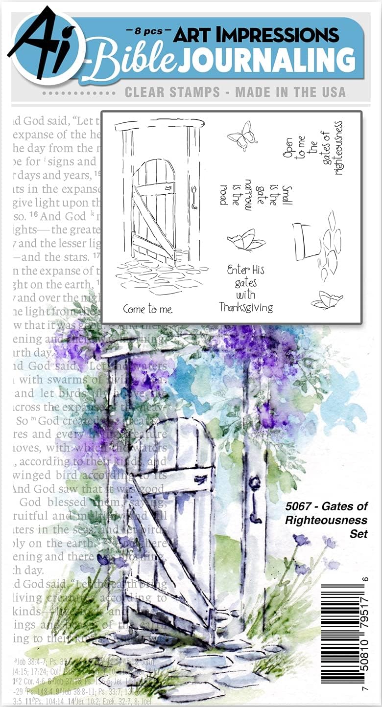 Amazon.com: Art Impressions Bible Journaling Watercolor Rubber Stamps-Gates Of Righteousness : Arts, Crafts & Sewing