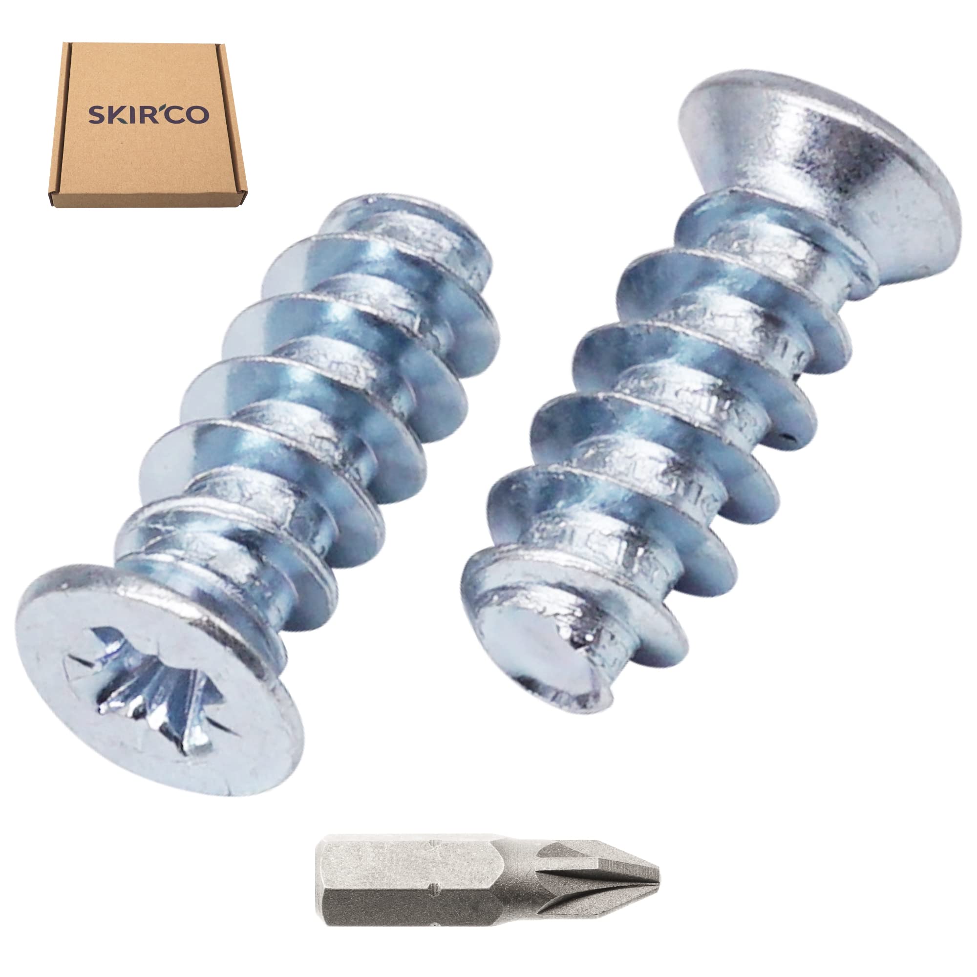 SKIR'CO (50 pcs) Zinc Plated Euro Screws 6.3 x 16 mm, Drawer Runner Screws, Flat Countersunk Head, Hinge Screws - Image 2
