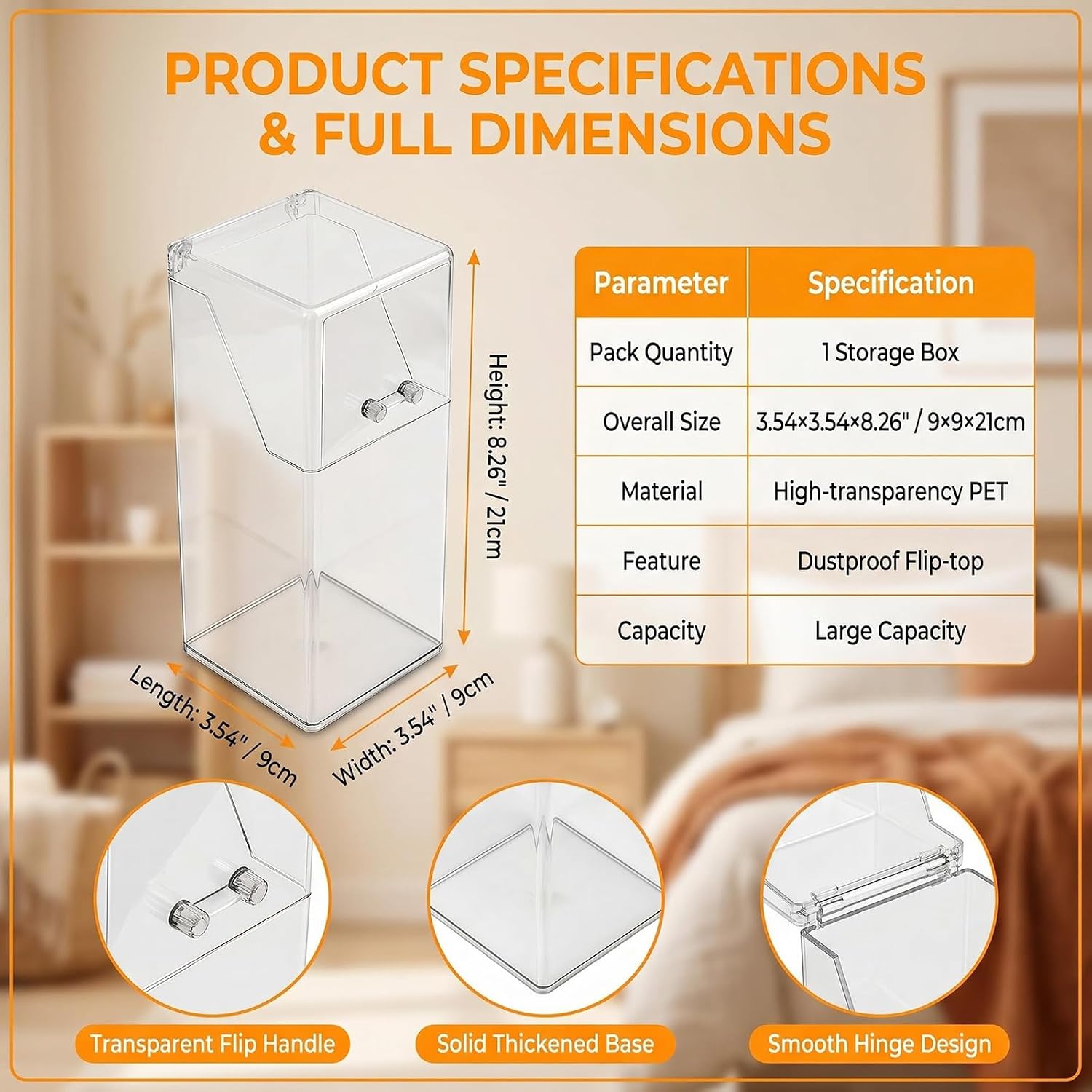 erioctry Clear Acrylic Brush Organizer, Dustproof Storage Box image 2