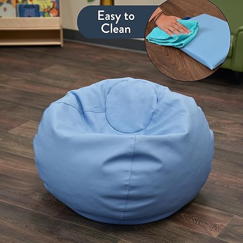 Miniatura 6 de Children's Factory, CF610-076 - Puf Go2 de 26 pulgadas, color cielo, asiento flexible para niños para rincón de lectura, guardería, sala de juegos,