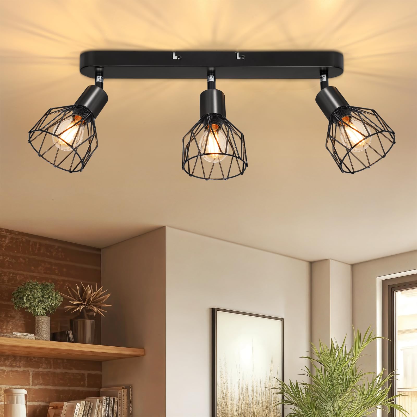 Kimjo LED Deckenstrahler Schwenkbar 350°, E14 Deckenspots für Schlafzimmer, Küche, Wohnzimmer