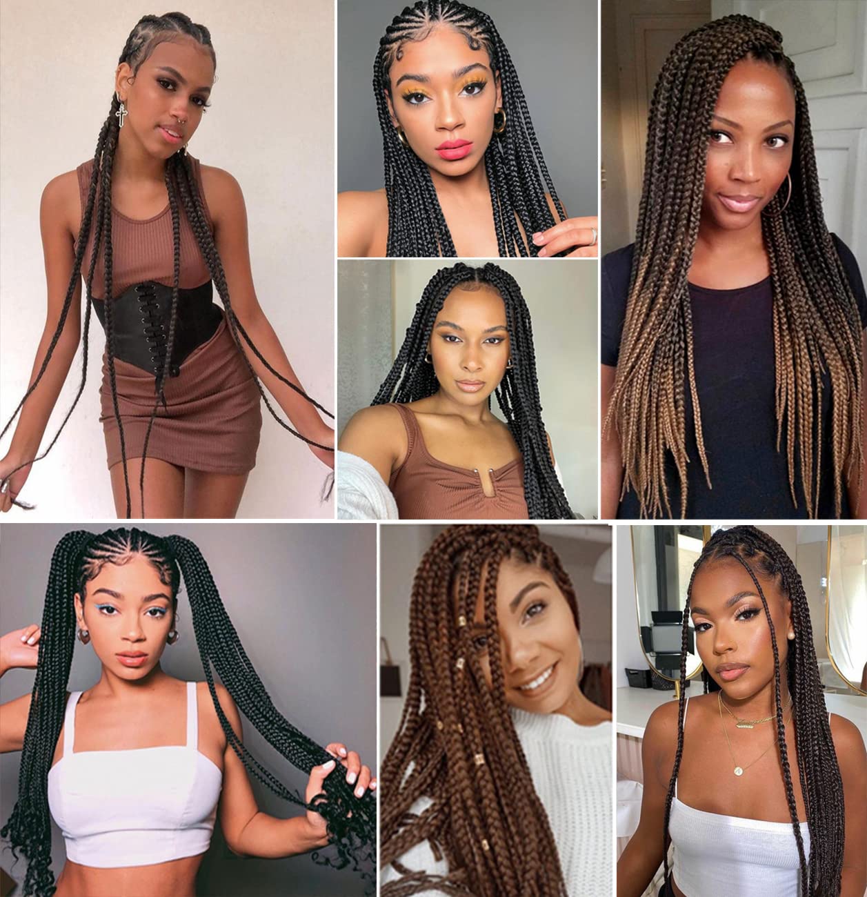 Ubeleco Pre Stretched Braiding Hair, 24-inch Braiding Hair, 8 Packs Soft Yaki Texture, No Itch, Hot Water Setting Synthetic Hair Extensions for Braids Auburn Brown(24in,30#)