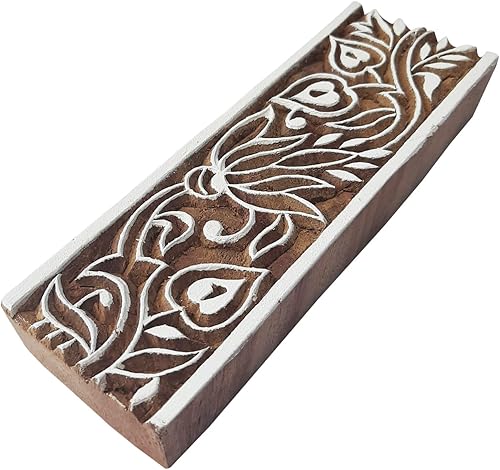 Miniatura 6 de Royal Kraft Border - Bloque de impresión de madera - DIY Henna tela textil papel arcilla cerámica sello ESIHtag004