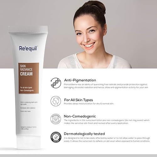 Miniatura 5 de RE' EQUIL Skin Radiance Cream que ayuda a reducir la hiperpigmentación, manchas oscuras, manchas de la edad, melasma - 1.06 oz paquete de 1
