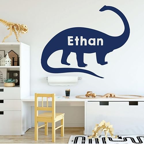 Dinosaur Wall Decals - Brontosaurus - Personalized Dinosaur Wall Art - Dinosaur Vinyl Wall Decals For Children's Room Decoration - Playroom Decor -