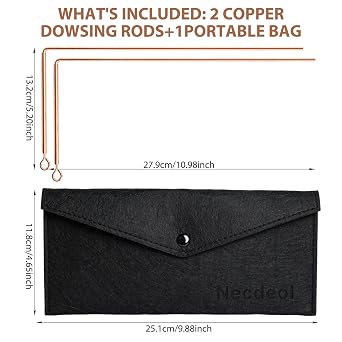 2 PCS Copper Dowsing Rods, Upgraded Divining Rod Set with Rotating Handles