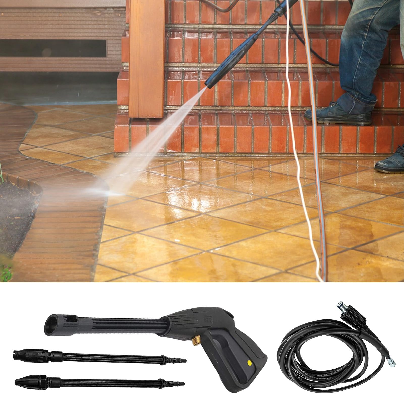 Pistolet à Eau Haute Pression Zueyen Avec Canon Mousse Neige Et Buses - Lave-voiture Et Arrosage Jardin