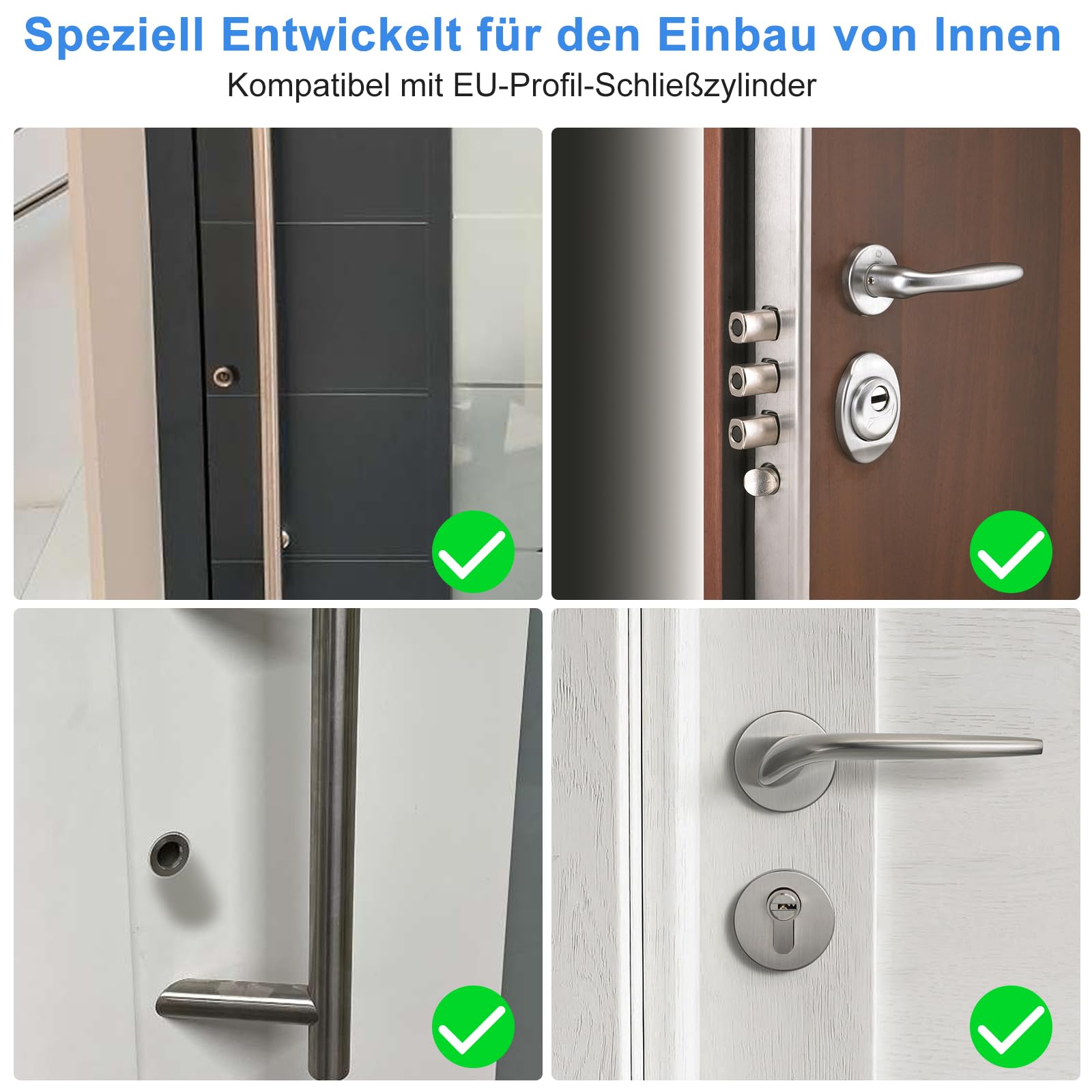 WELOCK Touch63 Fingerabdruck Türschloss Haustür Abnehmbarer Frontgriff | Elektronisches Türschloss Haustür,Fingerabdruck Schloss WI-FI,Smart Lock mit RFID-Karte BLE APP IP65 für 50-100mm Türen