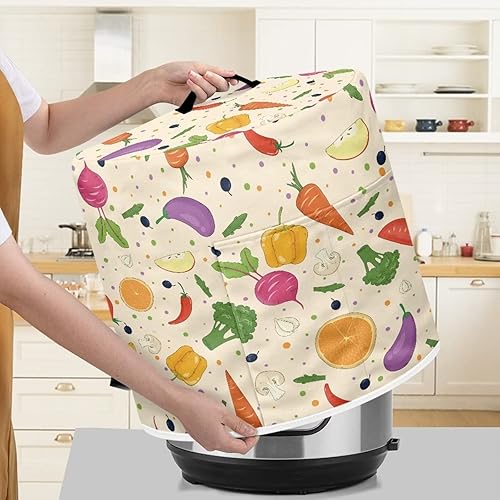 Miniatura 4 de Cubierta para electrodomésticos de cocina con estampado de frutas y verduras, cubierta para olla a presión, 6 cuartos de galón, cubierta antipolvo