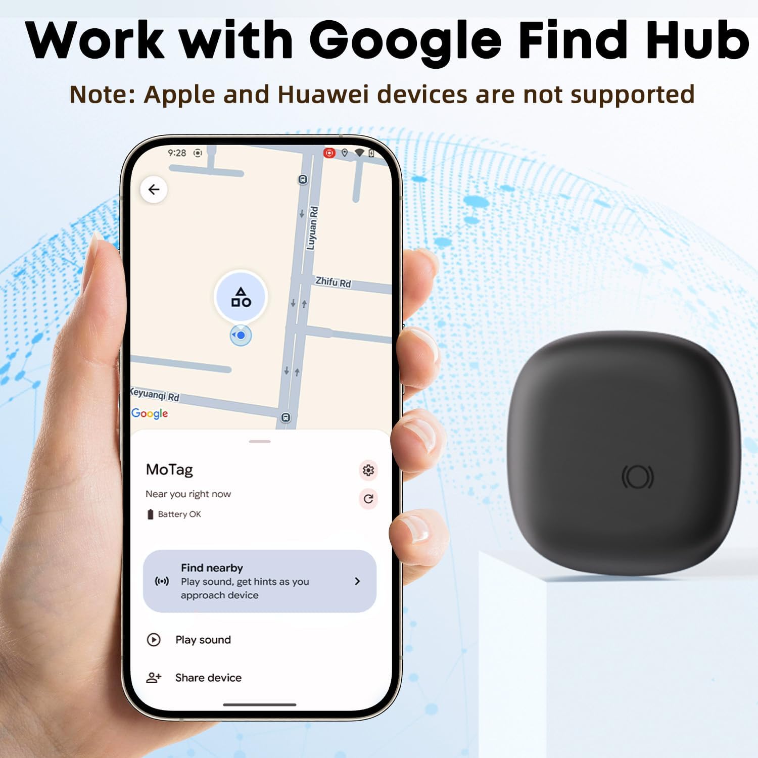 Tracker Tags 2 Pack for Android, Android Air Tracker Tag Compatible with Google's Find Hub App, Luggage Smart Tags for Suitcase, Key, Waterproof Bluetooth Key Finder for Wallet, Bag