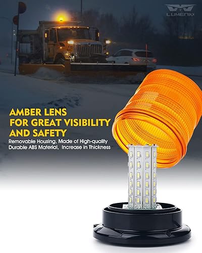 Miniatura 10 de LUMENIX Luz LED roja de baliza en la azotea, magnética  Montaje de tornillo giratorio estroboscópico luces de policía intermitentes de seguridad